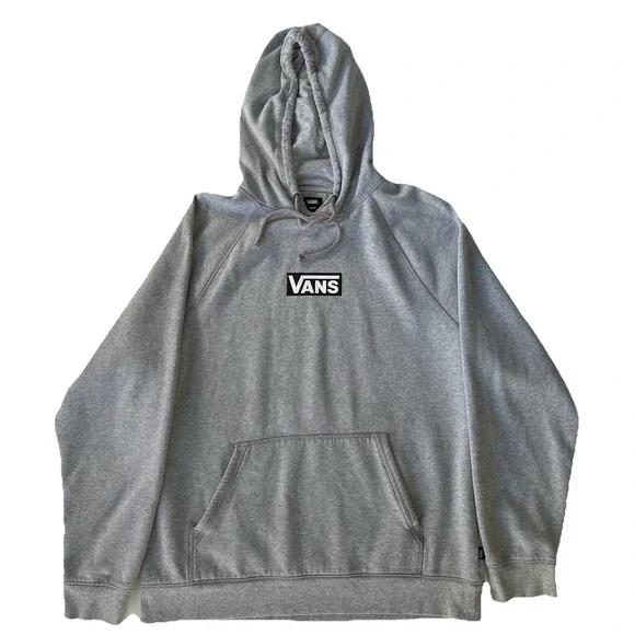 Vans Hoodie Mens XXL Gray Versa Fleece Long Sleeves Pocket Sweatshirt Skater - Picture 3 of 14